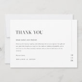 Minimalistische moderne Typografie Black White Wed Bedankkaart (Achterkant)
