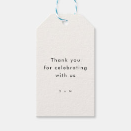 Minimalistische moderne typografie bruiloft cadeaulabel