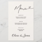 Minimalistische moderne typografie bruiloft menu K (Voorkant)