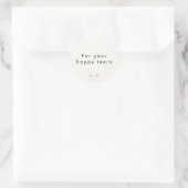 Minimalistische moderne typografie bruiloft ronde sticker (Tas)