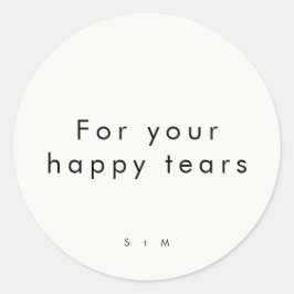 Minimalistische moderne typografie bruiloft ronde sticker