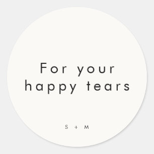 Minimalistische moderne typografie bruiloft ronde sticker