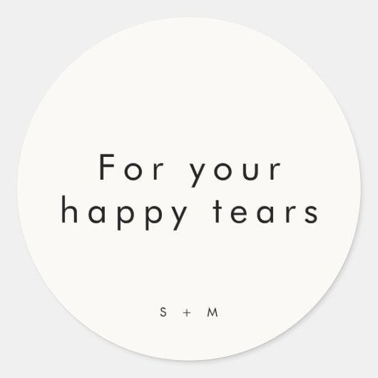 Minimalistische moderne typografie bruiloft ronde sticker (Voorkant)