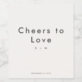 Minimalistische moderne typografie bruiloft wijn etiket (Enkel label)