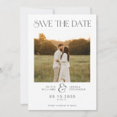 Minimalistische moderne typografie eenvoudige foto save the date (Voorkant)