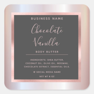 Minimalistische moderne typografie folie roze goud vierkante sticker