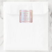 Minimalistische moderne typografie folie roze goud vierkante sticker (Tas)