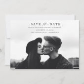 Minimalistische Moderne Typografie Foto Bruiloft Save The Date (Voorkant)