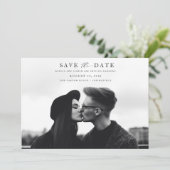 Minimalistische Moderne Typografie Foto Bruiloft Save The Date (Staand voorkant)