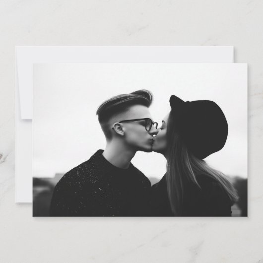 Minimalistische Moderne Typografie Foto Bruiloft Save The Date (Achterkant)