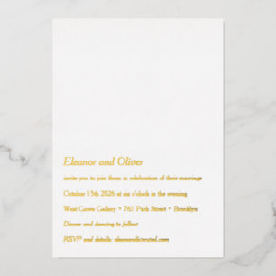 Minimalistische moderne typografie foto QR-huwelij Folie Uitnodiging