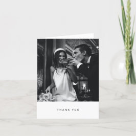 Minimalistische moderne Typografie Foto Wedding Fo Bedankkaart