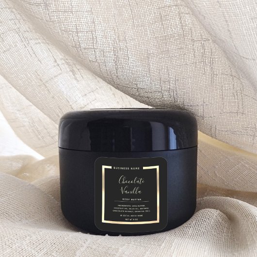 Minimalistische moderne typografie  gouden frame   vierkante sticker