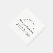 Minimalistische moderne typografie leuk weetje bru servet (Hoek)
