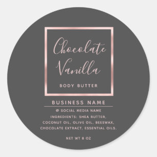 Minimalistische moderne typografie roze gouden fra ronde sticker