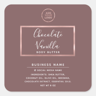 Minimalistische moderne typografie roze gouden fra vierkante sticker