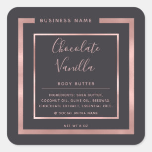 Minimalistische moderne typografie roze gouden fra vierkante sticker