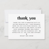 Minimalistische moderne typografie | Schone Chic b Bedankkaart (Voorkant)