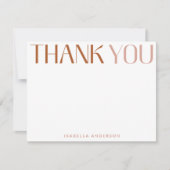 Minimalistische moderne Typografie Terracotta Naam Bedankkaart (Voorkant)
