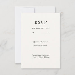 Minimalistische moderne typografie trouw RSVP kaar Kaartje