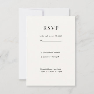 Minimalistische moderne typografie trouw RSVP kaar Kaartje