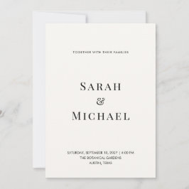 Minimalistische moderne typografie trouwkaart kaart