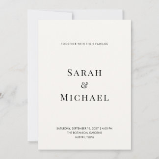 Minimalistische moderne typografie trouwkaart kaart