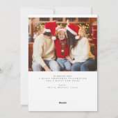 Minimalistische moderne typografie vrolijke kerstf feestdagenkaart (Achterkant)