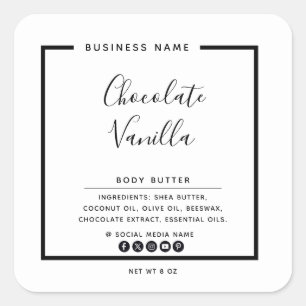 Minimalistische moderne typografie wit product vierkante sticker