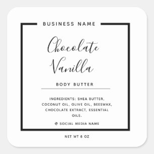 Minimalistische moderne typografie wit product vierkante sticker