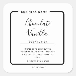 Minimalistische moderne typografie wit product vierkante sticker