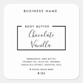 Minimalistische moderne typografie witte product vierkante sticker