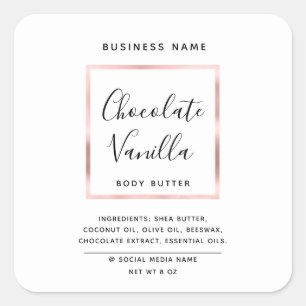 Minimalistische moderne typografie witte roos goud vierkante sticker