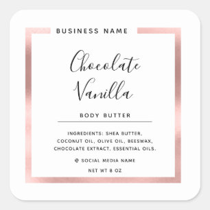 Minimalistische moderne typografie witte roos goud vierkante sticker