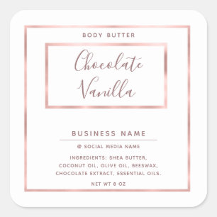 Minimalistische moderne typografie witte roos goud vierkante sticker
