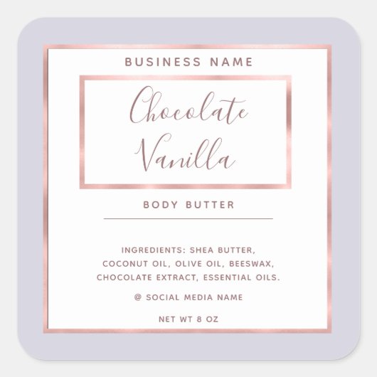 Minimalistische moderne typografie witte roos goud vierkante sticker (Voorkant)