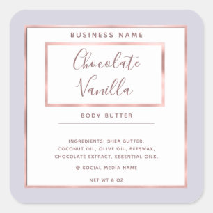Minimalistische moderne typografie witte roos goud vierkante sticker