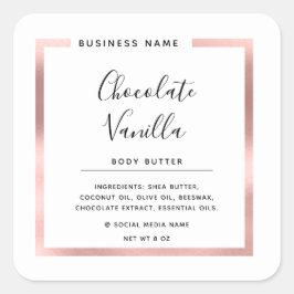 Minimalistische moderne typografie witte rozen gou vierkante sticker