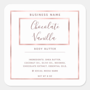 Minimalistische moderne typografie witte rozen gou vierkante sticker