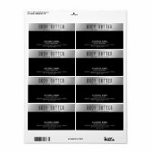 Minimalistische moderne typografie zilver zwart la etiket (Full Sheet)