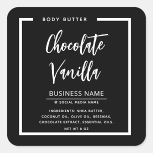 Minimalistische moderne typografie zwart product vierkante sticker