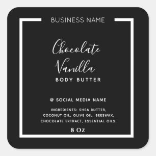 Minimalistische moderne typografie zwart product vierkante sticker