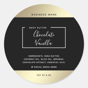 Minimalistische moderne typografie zwarte gouden c ronde sticker