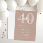 Minimalistische Moderne uitnodiging van de 40ste v<br><div class="desc">Deze minimalistische typografie van de 40ste verjaardag is perfect voor een modern verjaardagsfeest. Het eenvoudige ontwerp kenmerkt klassieke typografie met een modern gevoel. in elke kleur. Houd het ontwerp minimaal en elegant, zoals het is, of personaliseer het door uw eigen grafiek en kunstwerk toe te voegen. Voor een meer geavanceerde...</div>