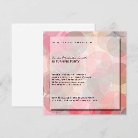 Minimalistische Moderne uitnodiging van de 40ste v (Voorkant / Achterkant)