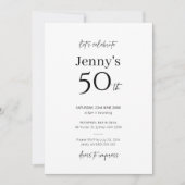 Minimalistische Moderne uitnodiging van de 50ste v (Voorkant)
