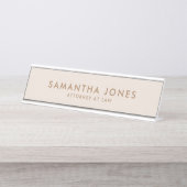 Minimalistische moderne uitvoerende professionele  bureau naambordje (Voorkant)