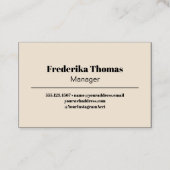 Minimalistische moderne unieke Abstracte kunst zwa Visitekaartje (Voorkant)