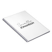 Minimalistische Moderne Verfijnde Script Naam Notitieboek (Rechterzijde)