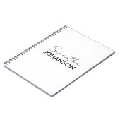 Minimalistische Moderne Verfijnde Script Naam Notitieboek (Linkerzijde)